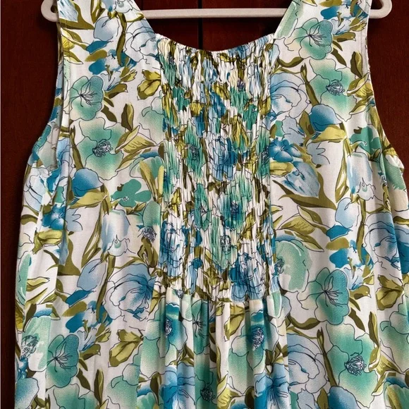 Sara Morgan Vintage Floral Print Maxi Dress – Button Down Front, Slit – Size XL - Picture 6 of 8